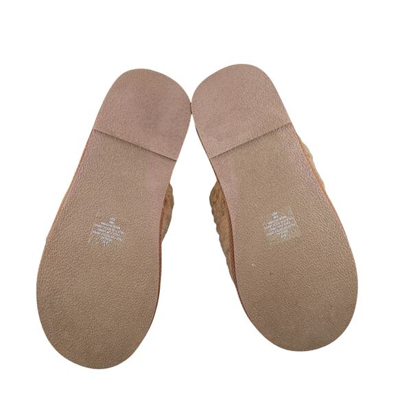 Easy Spirit Shoes Womens 9/10 Slippers Mule Slip On Faux Fur Comfort Casual Tan - Picture 8 of 11